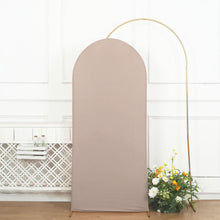 6ft Matte Nude Spandex Fitted Wedding Arch Cover For Round Top Chiara Backdrop Stand