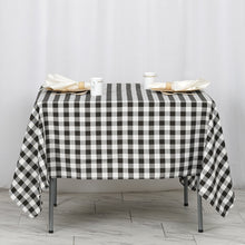 White & Black 70 Inch x 70 Inch Square Buffalo Plaid Tablecloth In Checkered Gingham Polyester