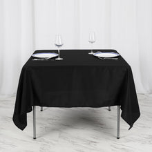 Square Black Polyester Tablecloth 70 Inch