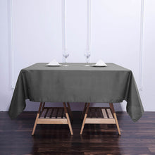 70 Inch Square Tablecloth in Charcoal Gray Polyester