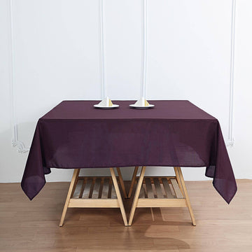 Eggplant Square Seamless Polyester Tablecloth 70"x70"