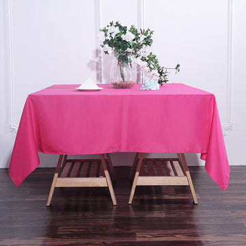 Dress Your Tables to the Nines with the Fuchsia Square Seamless Polyester Tablecloth