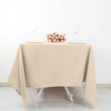 Create Memorable Moments with the Nude Seamless Polyester Square Tablecloth 70"x70"