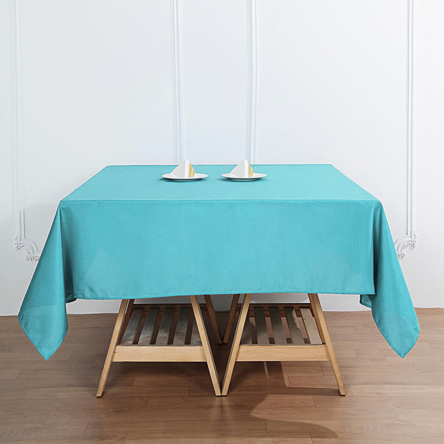 Turquoise Polyester 70 Inch Square Tablecloth