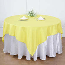 Yellow 70 Inch Square Polyester Table Overlay