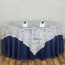 Ivory Lace Square Table Overlay 72 Inch x 72 Inch