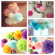 6 Pack White Tissue Paper Pom Poms Flower Balls, Ceiling Wall Hanging Decorations