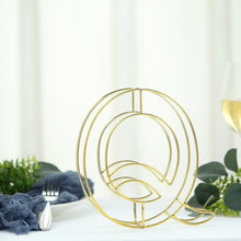 8 Inch Gold 3D Decorative Wire Letter Q Tall Freestanding Centerpiece
