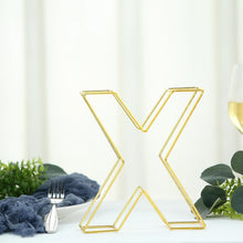 8 Inch Gold 3D Decorative Wire Letter X Tall Freestanding Centerpiece