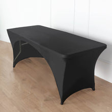 8 ft Fitted Rectangular Black Spandex Table Cover