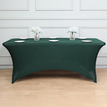 8 Feet Hunter Emerald Green Spandex Stretch Fitted Rectangluar Tablecloth 
