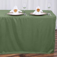 Olive Green Fitted Polyester Table Cover 8 Feet Rectangular