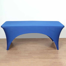 8ft Royal Blue Open Back Spandex Fitted Table Cover, Rectangular Stretch Tablecloth