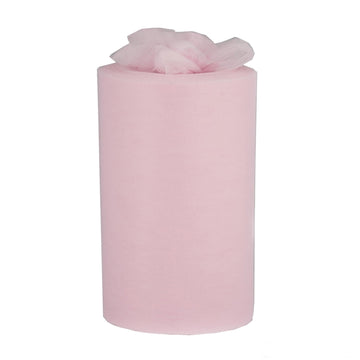 Pink Tulle Fabric Bolt, Sheer Fabric Spool Roll For Crafts 9"x100 Yards