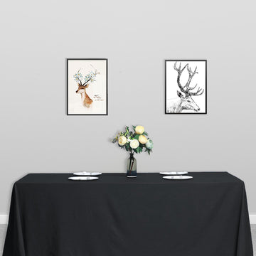 Black Seamless Polyester Rectangular Tablecloth 90"x132"