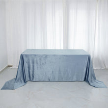 90 Inch x 132 Inch Premium Velvet Tablecloth Dusty Blue Seamless 