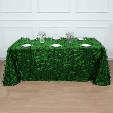 Green Taffeta Tablecloth Rectangular with Leaf Petals 90 Inch x 132 Inch