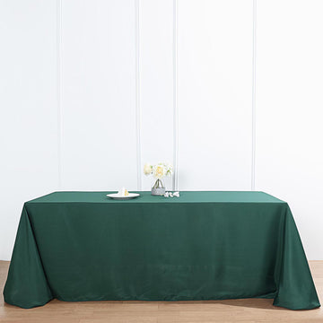90"x132" Hunter Emerald Green Seamless Polyester Rectangular Tablecloth