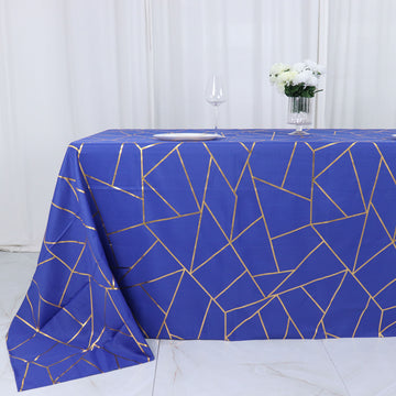 Versatile and Practical: The Royal Blue Seamless Rectangle Polyester Tablecloth