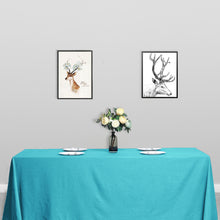 Turquoise Polyester Rectangular 90 Inch x 132 Inch Tablecloth