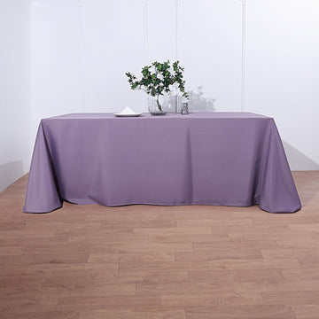 90"x132" Violet Amethyst Seamless Polyester Rectangular Tablecloth