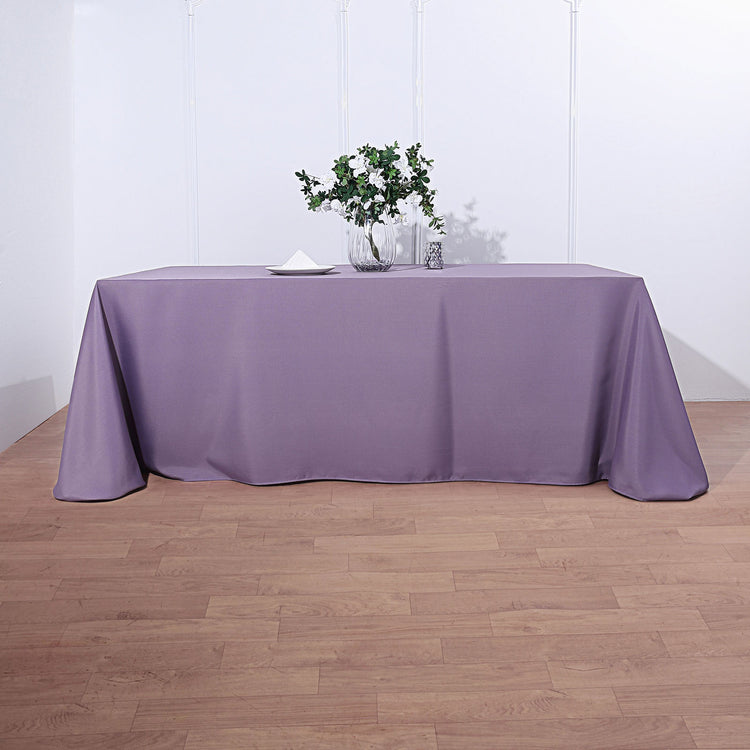 Polyester 90 Inch x 132 Inch Rectangular Violet Amethyst Tablecloth
