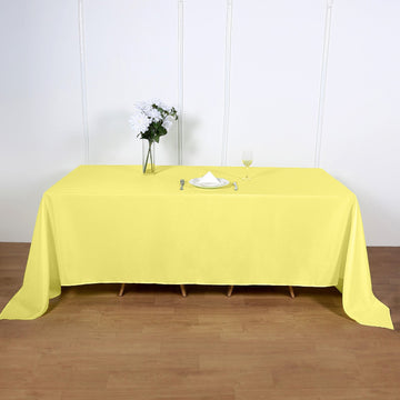 Yellow Seamless Polyester Rectangular Tablecloth 90"x132"