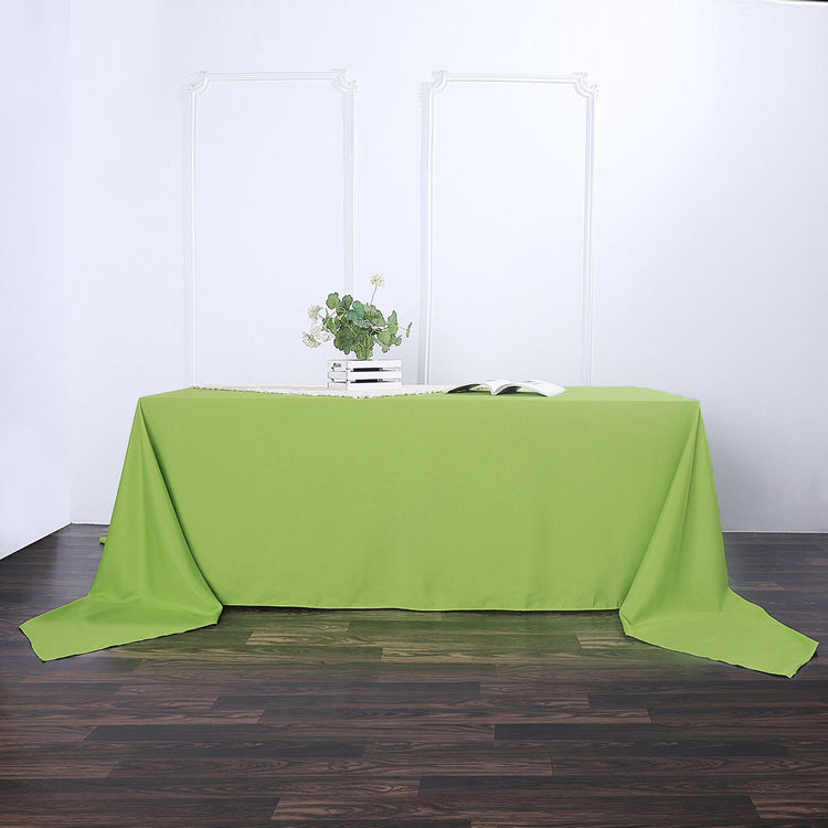 90x156 Inch Apple Green Polyester Rectangle Tablecloth