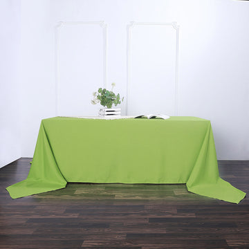 Add Elegance to Your Event with the Apple Green Seamless Polyester Rectangular Tablecloth