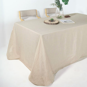 Beige Seamless Rectangular Tablecloth - Add Elegance to Your Event