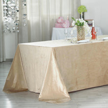 90 Inch x 156 Inch Champagne Seamless Linen Reusable Premium Velvet Rectangle Tablecloth 