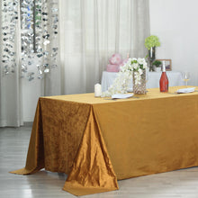 90 Inch x 156 Inch Gold Seamless Linen Reusable Premium Velvet Rectangle Tablecloth 