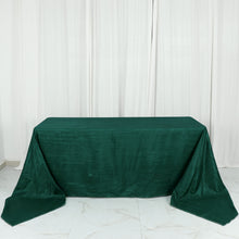 90 Inch x 156 Inch Rectangle Accordion Crinkle Taffeta Tablecloth in Hunter Emerald Green