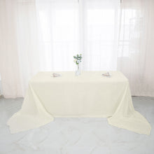 90 Inch x 156 Inch Ivory Accordion Crinkle Taffeta Fabric Rectangular Tablecloth