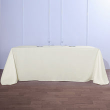 Polyester Rectangular Tablecloth 90 Inch x 156 Inch In Ivory