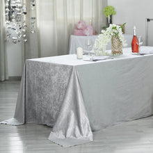 90 Inch x 156 Inch Silver Seamless Linen Reusable Premium Velvet Rectangle Tablecloth 