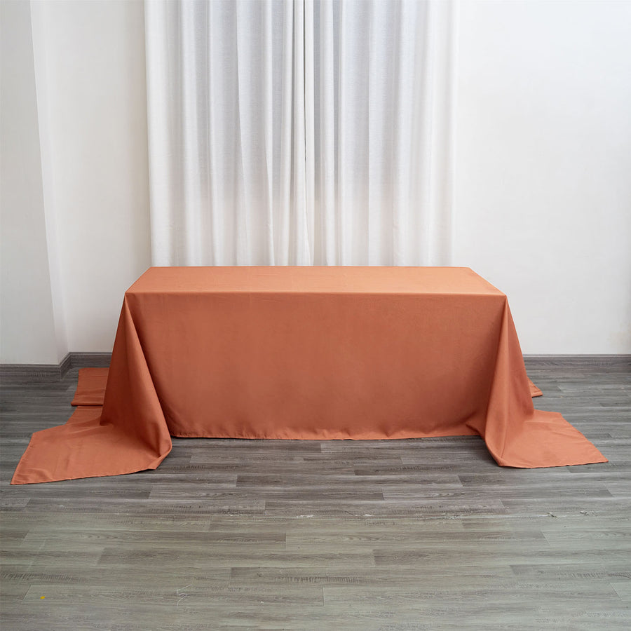 Rectangular Tablecloth 90 Inch x 156 Inch Terracotta Polyester