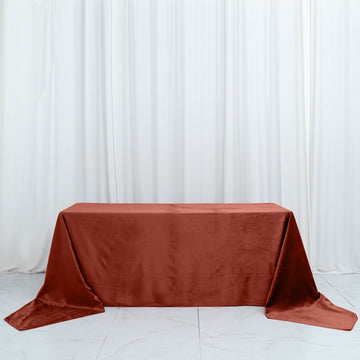 Terracotta (Rust) Velvet Tablecloth - Add Elegance to Your Table