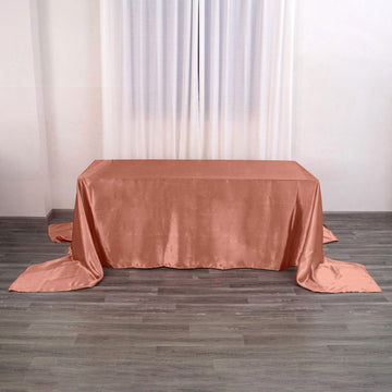 Terracotta (Rust) Seamless Satin Rectangular Tablecloth 90"x156"