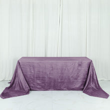 Violet Amethyst Accordion Crinkle Taffeta Rectangle Tablecloth 90 Inch x 156 Inch 