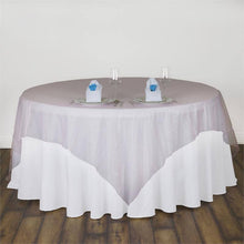 90 Inch x 90 Inch Pink Sheer Organza Square Table Overlay#whtbkgd