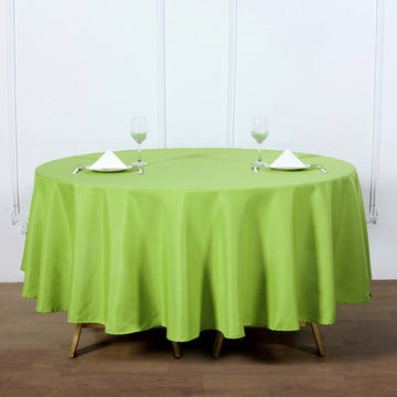 Apple Green Seamless Polyester Round Tablecloth 90"