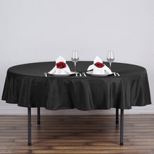 Polyester Round Tablecloth 90 Inch In Black