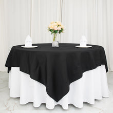 90 Inch Black Square 100% Cotton Linen Seamless Washable Tablecloth