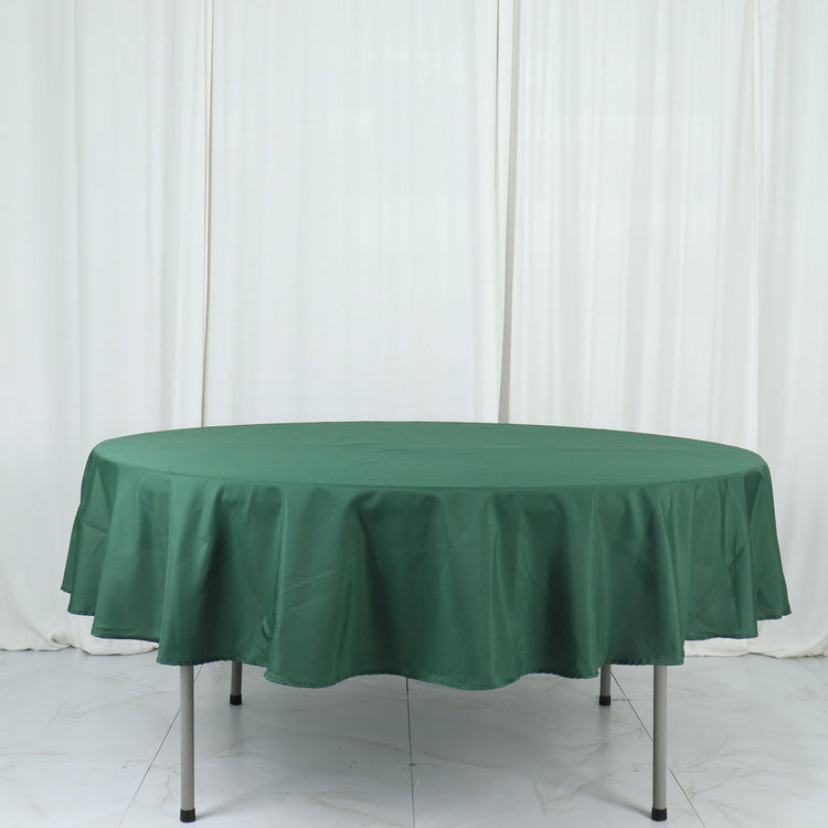 Hunter Emerald Green 90 Inch Round Polyester Tablecloth
