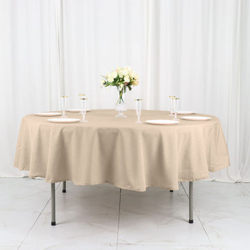 90" Nude Seamless Polyester Round Tablecloth