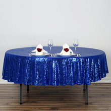 90inch Royal Blue Premium Sequin Round Tablecloth