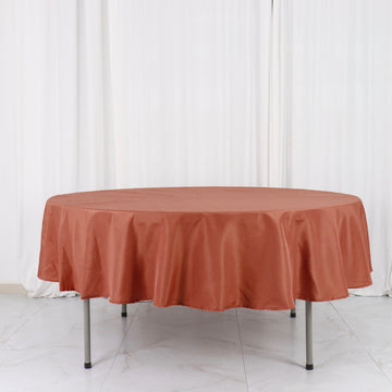 Terracotta Seamless Polyester Round Tablecloth 90"