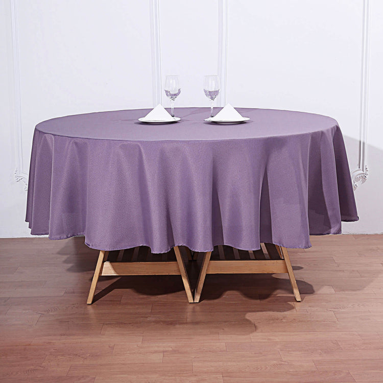Violet Amethyst Round Polyester Tablecloth for 90 Inch
