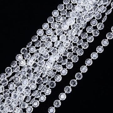Clear Acrylic Crystal Diamond Garland Chain Bead Roll 10mm 30ft - Create a Dazzling Event Decor